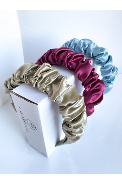 CSR AKSESUAR Set de 3 coroane din satin adunat