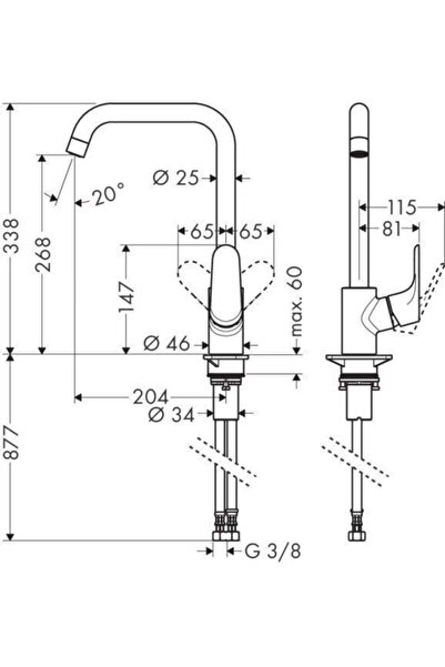 Hansgrohe Focus M41 Evye Bataryası