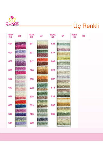 Kaplan El Sanatları Buchet Narcise Ață de broderie manuală - Trei culori