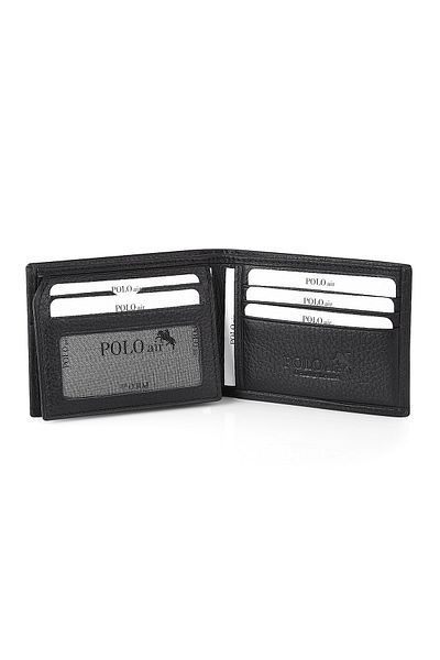 Polo Air Genuine Black Leather Wallet