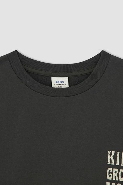 DeFacto Φούτερ με στάμπα για αγόρια Oversize Fit Crew με λαιμόκοψη