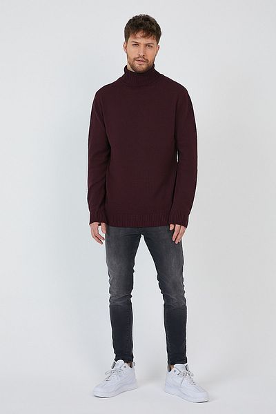 Matte Ανδρικό ζιβάγκο Helsinki Claret Red Απλό Πλεκτό Πουλόβερ