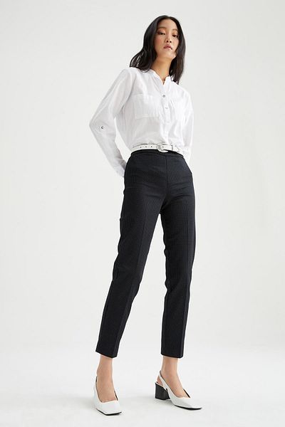 DeFacto Sigaret High Waist Straight Leg Satin Trousers