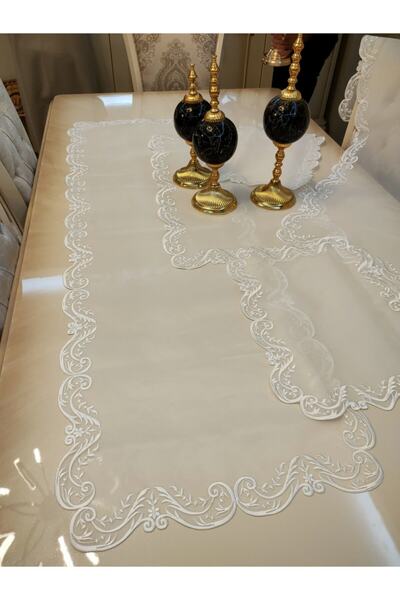 incisecrethome Nakış Işlemeli Ödemiş Ipek 5 Parça Salon Seti