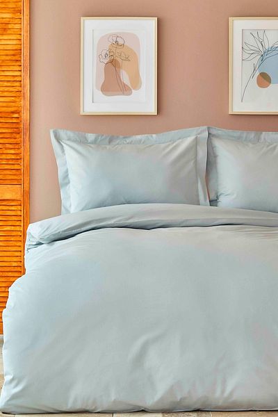 Karaca Home Înapoi la Basic Set cuvertură de pilota, 100% bumbac, albastru
