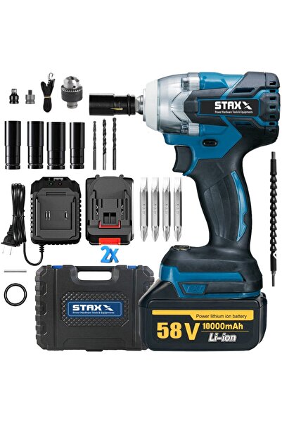 STAXX POWER Germany Bl Motor 58v 10ah Çift Torq Somun Sıkma Sökme Bijon Matka...
