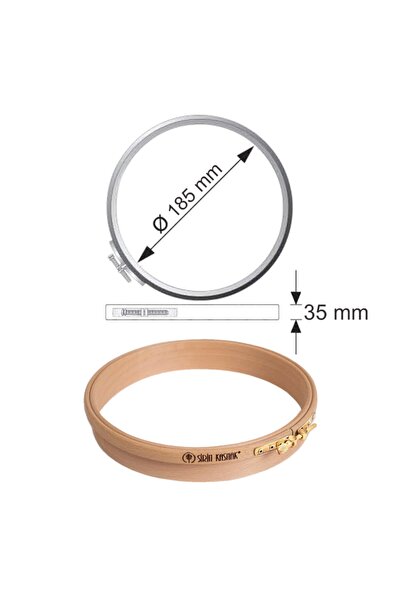 Şirin Kasnak Ahşap Punch/panç Nakışı Işleme Kasnakları - Çap 18,5 Cm - Kalınl...