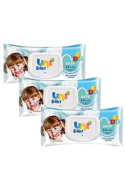 Uni Baby Active 24+ Month Wet Wipes Towel 3x72 Economic Package