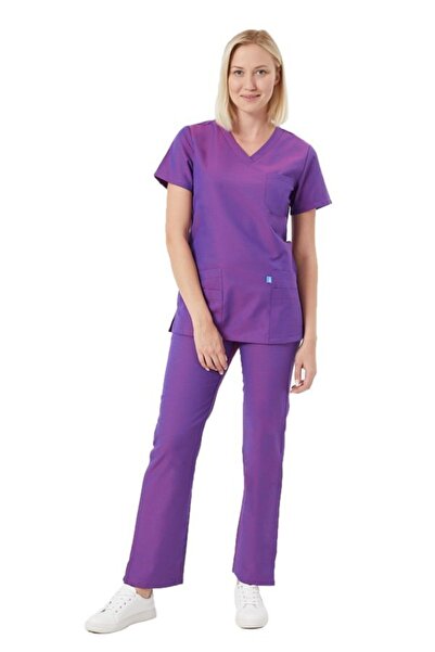Wio Uniform Mor Basıc Doktor Hemşire Cerrahi Medikal Üniforma Takım