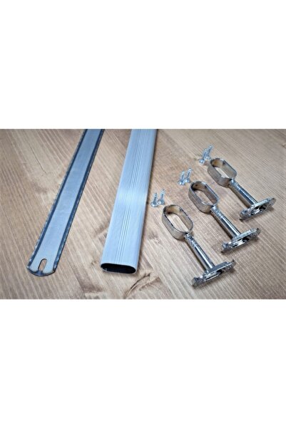 Ersa Oval Askı Borusu 110 Cm Alüminyum (3 Adet Ayaklı Flanş +vida+testere Ucu)