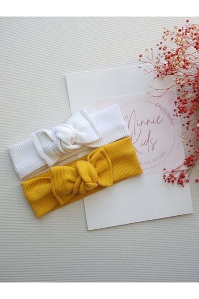 MinnieKids Set de 2 bandane cu nervuri pentru fete