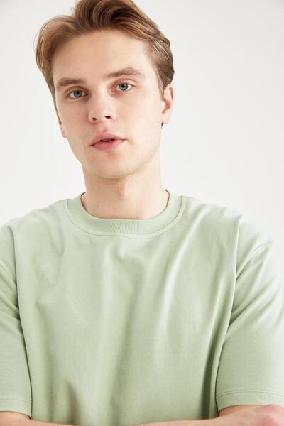 DeFacto Μπλουζάκι Comfort Fit Crew λαιμόκοψη κοντό μανίκι 100% βαμβακερό