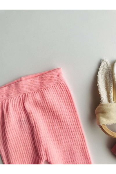 NUNU BABY Ribbed Knitwear Leggings Pink