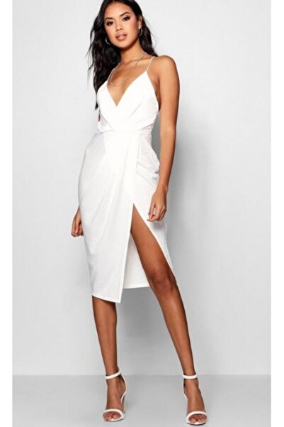 AVC Askılı Yırtmaç Detaylı Elbise 200