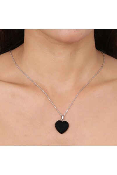 Mystic Energy Doğal Taş Oniks (ONİX) Taşı Kalp Kesim Hem Kolye Hem Anahtarlık | Hediyelik Doğaltaş