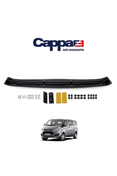 Cappafe Ford Tourneo Custom Front Window Sunshade Visor Visor Hat Terek (ABS) Piano Black 2012-2017