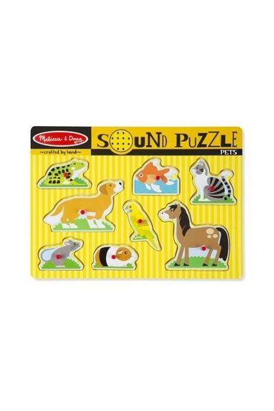 Melissa & Doug لغز ميليسا آند دوج الخشبي الصوتي - الحيوانات الأليفة