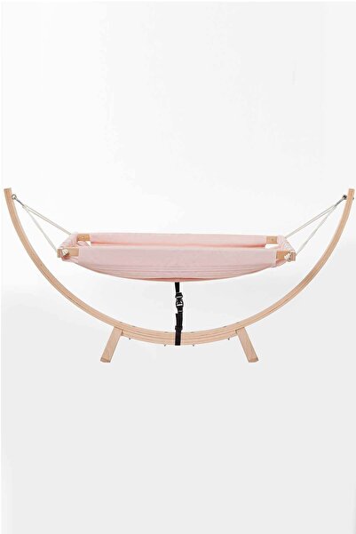 Babycom Gondol Ahşap Sallanır Hamak Beşik Pudra Pembe