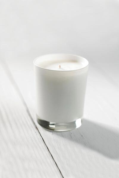 LYN HOME & DECOR Büyük Boy Beyaz Vanilyalı Bardak Mum