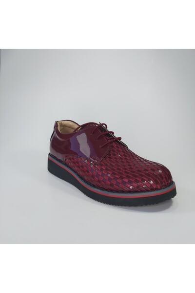 CARLOS COOPER F078 Bordo Lastik Bağcıklı Klasik Ayakkabı
