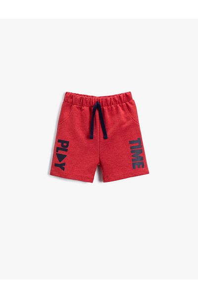 Koton Slogan Printed Shorts Cotton