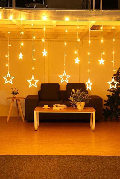 Modaba Dekoratif Led Işıklı Yıldız Perde Led Animasyonlu Yıldız Perde Led Fiş...