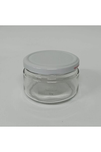 Alev Ticaret 230 Cc. Glass Jar - White Lid - Pack of 6
