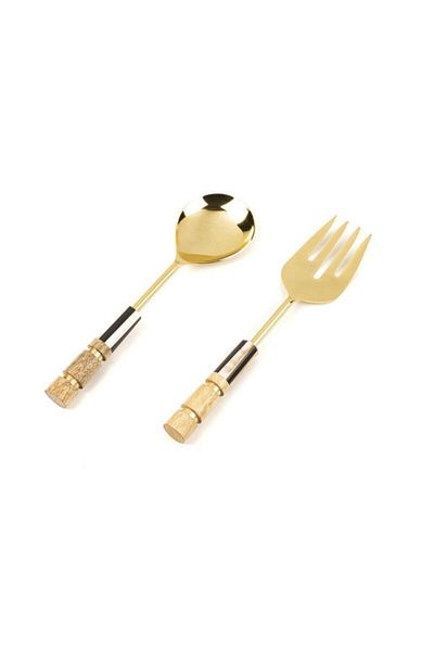 Mikasa Moor Wooden Gold 2-Piece Salad Serving
