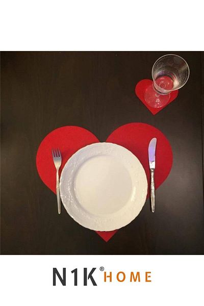 N1K Home Valentine's Day Heart Plate American Service 2-Person Service Set Series