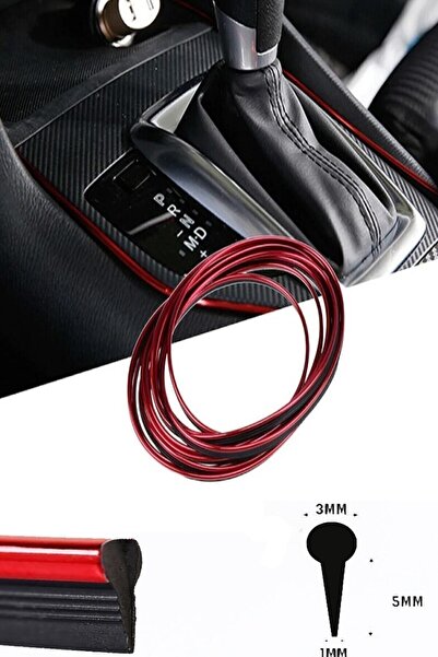 Z Tech Kırmızı Trim Fitilli Yeni Nesil Araç Içi Şerit Mat Balık Sırtı