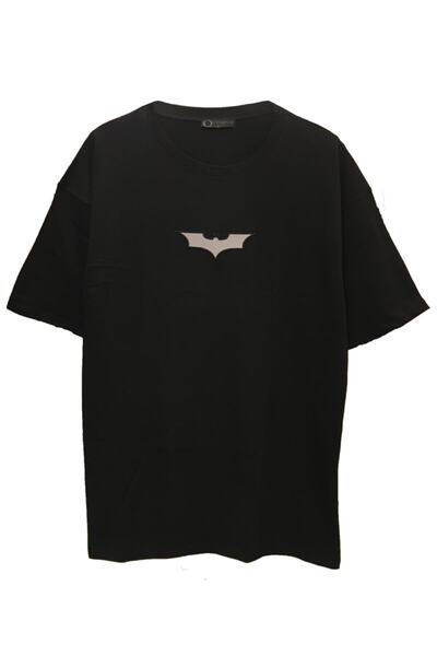 Generic Brand Tricou unisex oversize cu imprimeu reflectorizant DC Batman