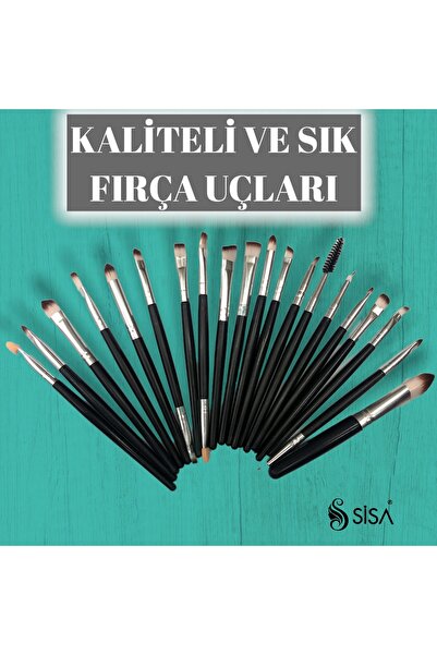 MAQYA KOZMETİK Sisa Profesyonel 20'li Siyah Makyaj Fırça Seti (1448)