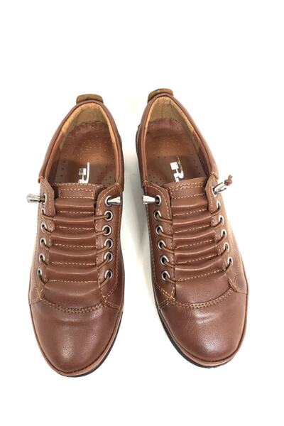 PUNTO Kadın Günlük Ortopedik Deri Ayakkabı Siyah Taba