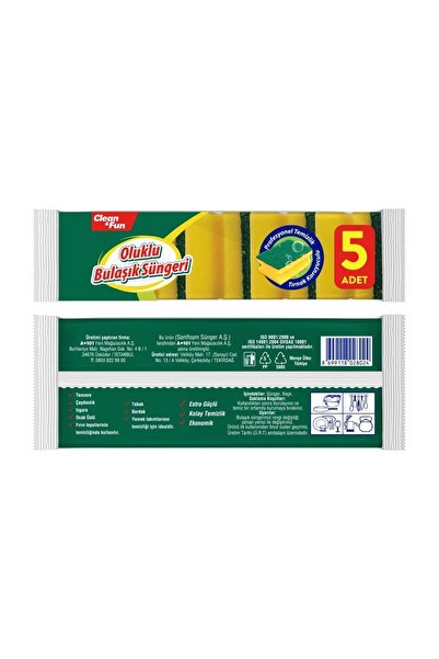 clean & fun Clean&fun Burete ondulat pentru vase, pachet de 5