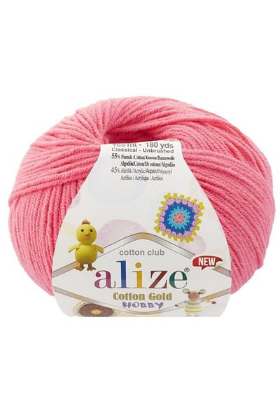 Alize Amigurumi Punch Knitting Yarn -50gr Ροζ, 43 Διαφορετικά Χρώματα Βαμβακερό Χρυσό Χόμπι Νέο