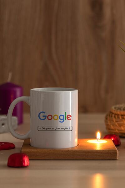 Procity Google Tasarım Dünyanın En Iyi Kuzeni Ahşap Altlıklı Mumlu Mavi Kupa Bardak