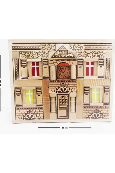 Ekincioğlu Wooden Blocks Two-Storey House - Educational Wooden Toys