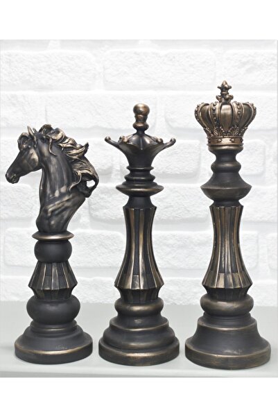 be art you 3'lü Satranç Seti Dekoratif Biblo Heykel 002