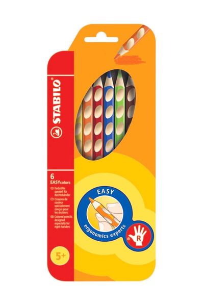 Stabilo Easycolors Right Hand Crayons 6 Colors 332-6 /