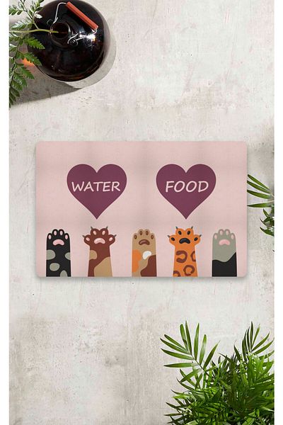 Vagonik Digital Printed 50x70cm Decorative Multi-Purpose Indoor and Outdoor Door Food Mat