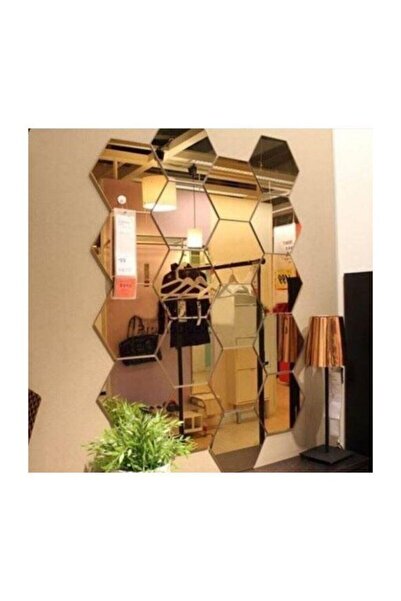 dekoralife Bal Peteği Dekoratif Altıgen Ayna 12 Adet 12x10cm (kendinden Yapış...