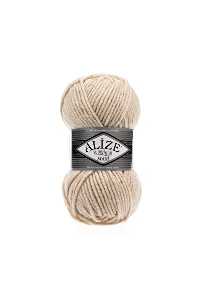 Alize حبل سوبرلانا ماكسي محبوك يدويًا (عبوة من 5 قطع) - رغوة عسل 310