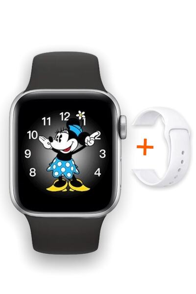 MATEO Akıllı Saat Siyah T50i + Beyaz Kordon Ikili Set