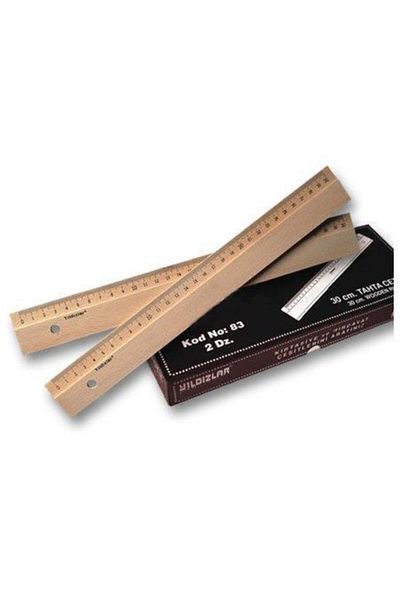 AKSU Axis Stars Wooden Ruler 30 Cm - 30 Cm Stars Wooden Ruler