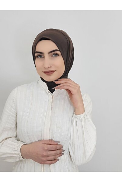 R&S modibone وشاح جاهز مزود بمشبك شال Hijap لون بني