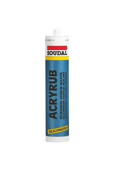 Soudal Acryrub Silikonize Mastik Beyaz 500 Gr - 5 Adet