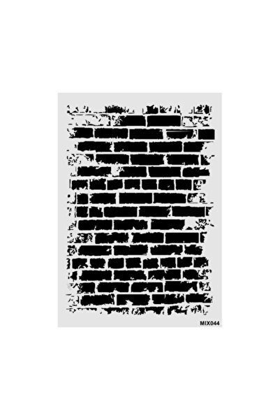 STENCİLTASARIM Stencil Tasarım Mıx044 Tuğla - Dekoratif Duvar Ve Eşya Boyama Şablonları 25x35 Cm