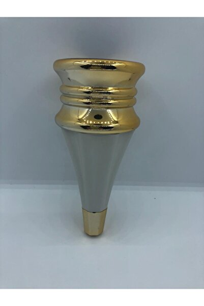 tarlasan Dekoratif, 17 Cm Beyaz-gold Plastik Koltuk,mobilya Ayağı (4 Adet)