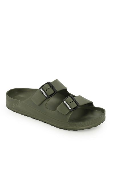 Esem Pantolette
 - Khaki - Flacher Absatz