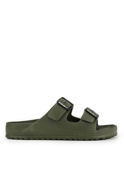 Esem Pantolette
 - Khaki - Flacher Absatz